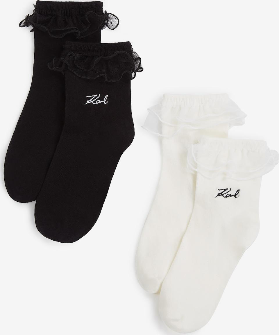 Karl Lagerfeld Meias em Preto, Branco
