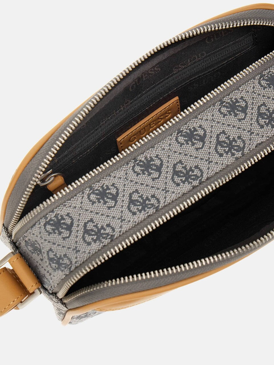 Bolsa Transversal GUESS 'Vezzola' – Minimalismo e Sofisticação em Cinza e Antracite